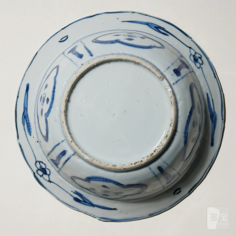 明万历 青花仙鹤纹浅碗 - 图2